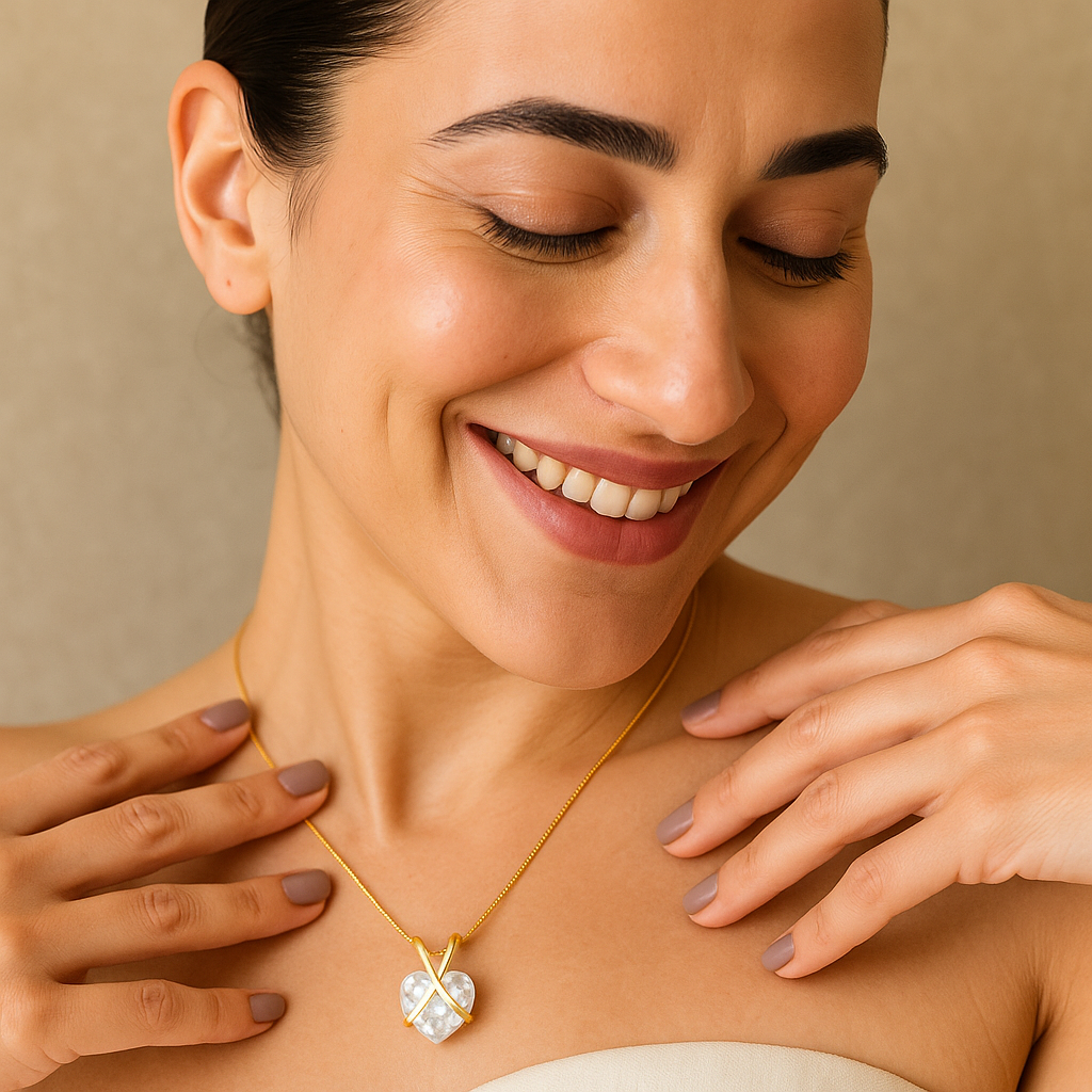 Colar Coração di Luce Dourado em Zircônia