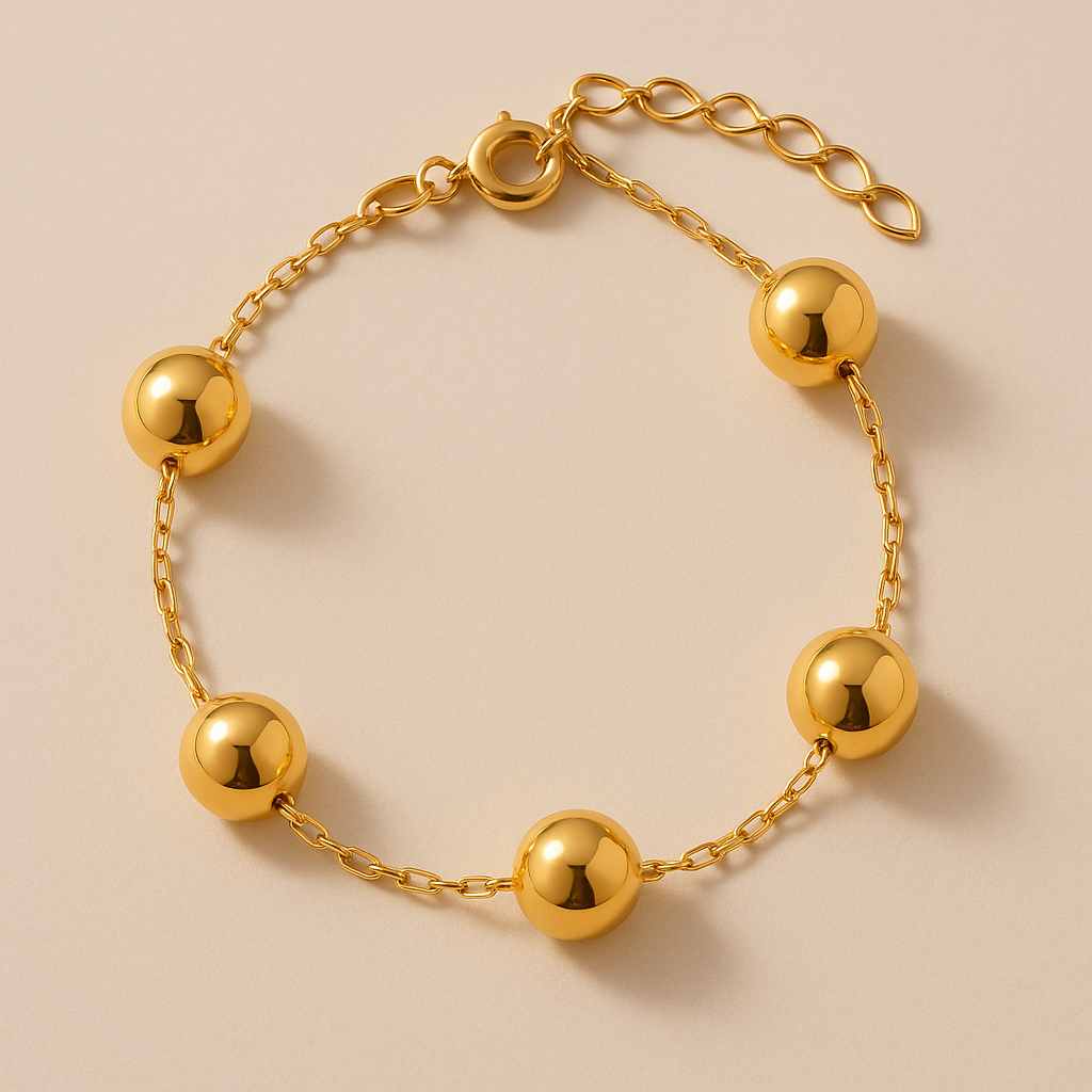 Pulseira Lara de Bolas Grandes Dourada