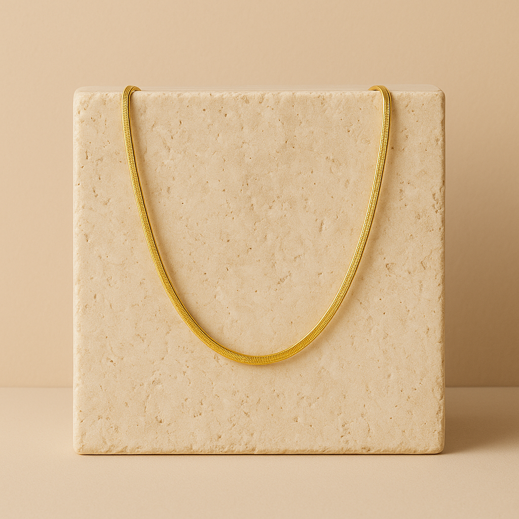 Colar Choker de Fita Dourado