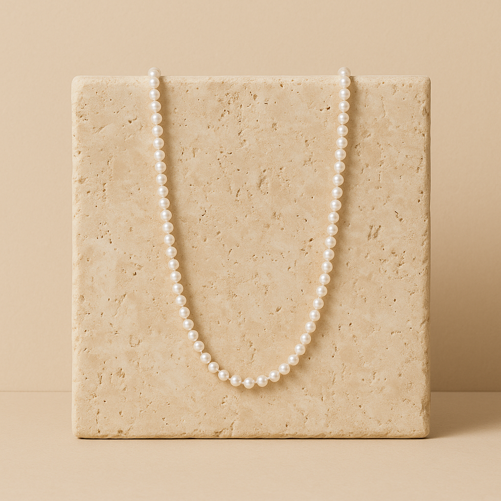 Colar Choker de Pérolas Dourado