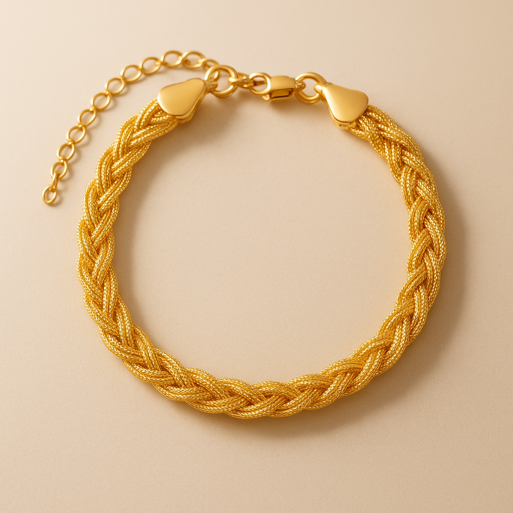 Pulseira Lucélia Dourada Trançada