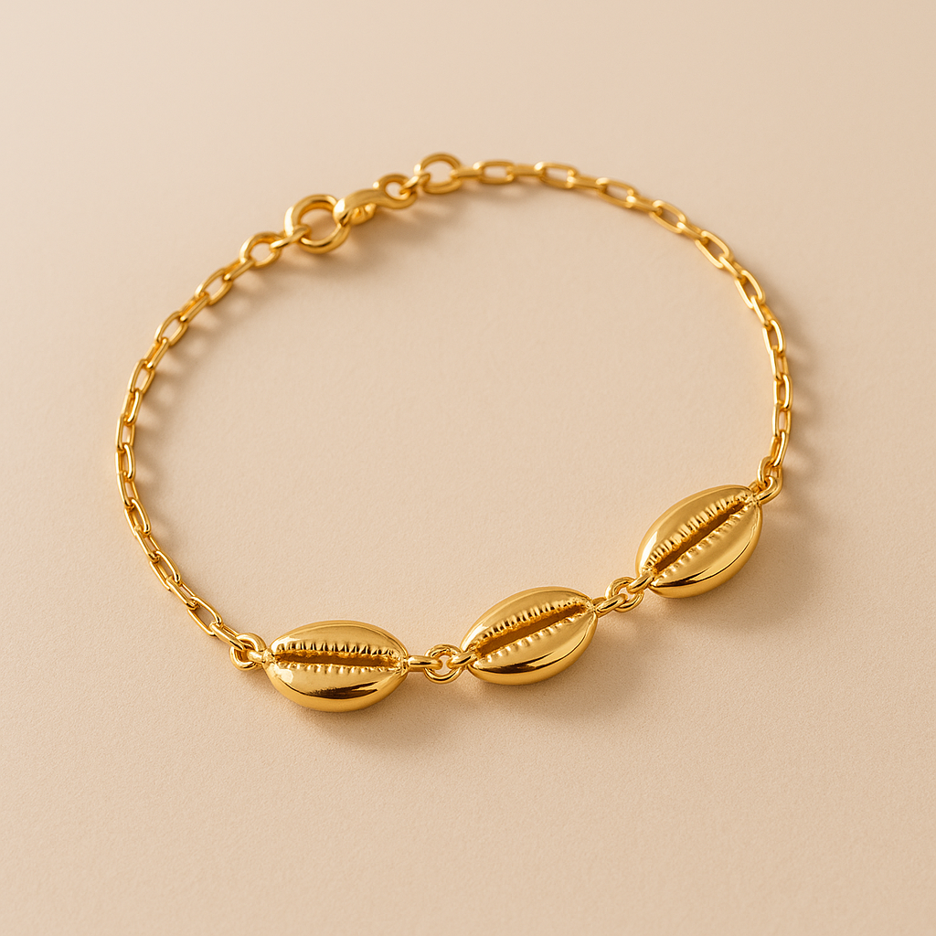 Pulseira Brisa Dourada com Búzios