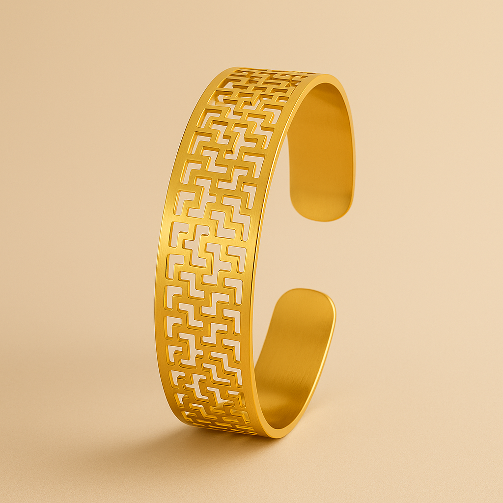 Bracelete Mykonos Dourado com Renda Vazado