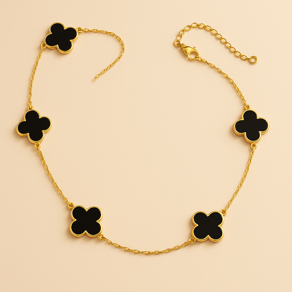 Colar Dourado 5 Trevos