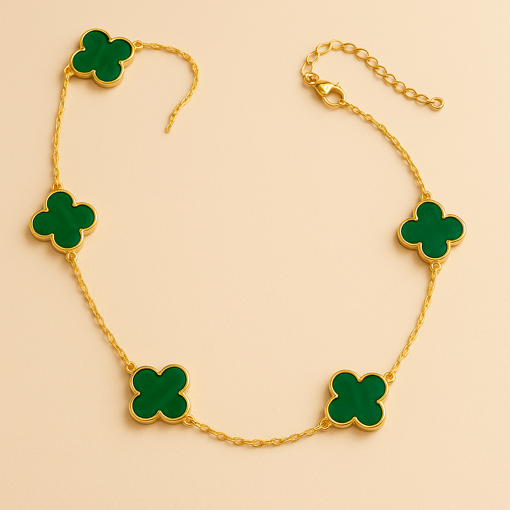 Colar Dourado 5 Trevos